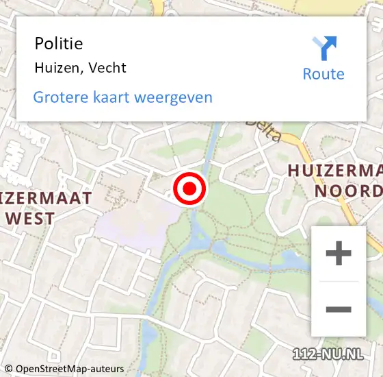 Locatie op kaart van de 112 melding: Politie Huizen, Vecht op 17 juni 2024 09:05