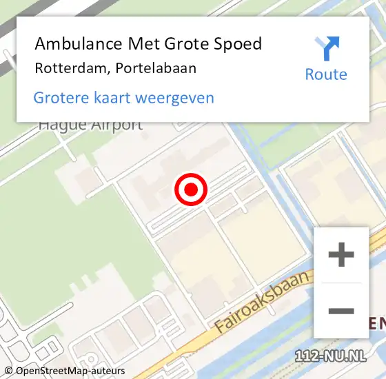 Locatie op kaart van de 112 melding: Ambulance Met Grote Spoed Naar Rotterdam, Portelabaan op 17 juni 2024 09:18