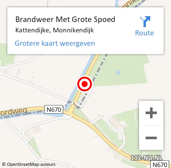 Locatie op kaart van de 112 melding: Brandweer Met Grote Spoed Naar Kattendijke, Monnikendijk op 17 juni 2024 09:21