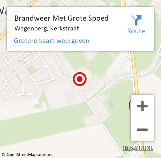 Locatie op kaart van de 112 melding: Brandweer Met Grote Spoed Naar Wagenberg, Kerkstraat op 17 juni 2024 09:27