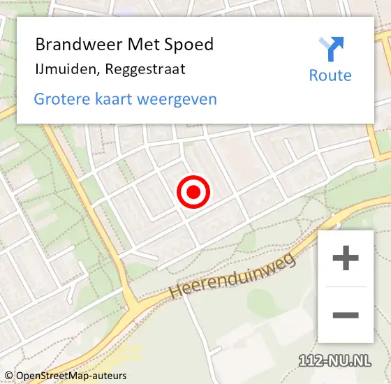 Locatie op kaart van de 112 melding: Brandweer Met Spoed Naar IJmuiden, Reggestraat op 17 juni 2024 09:40