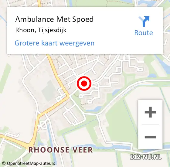 Locatie op kaart van de 112 melding: Ambulance Met Spoed Naar Rhoon, Tijsjesdijk op 17 juni 2024 10:04