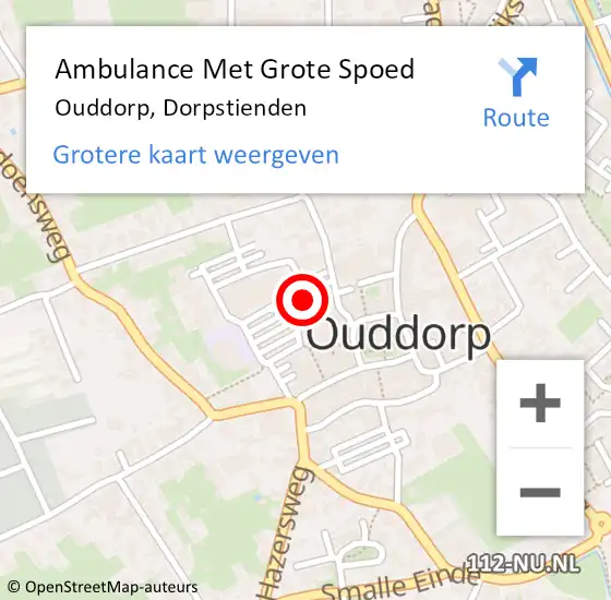 Locatie op kaart van de 112 melding: Ambulance Met Grote Spoed Naar Ouddorp, Dorpstienden op 17 juni 2024 10:19