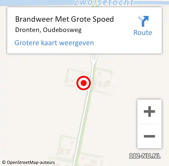 Locatie op kaart van de 112 melding: Brandweer Met Grote Spoed Naar Dronten, Oudebosweg op 17 juni 2024 11:11