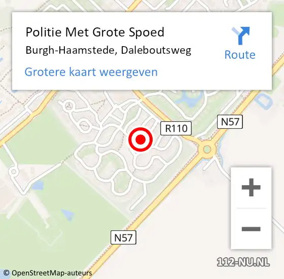 Locatie op kaart van de 112 melding: Politie Met Grote Spoed Naar Burgh-Haamstede, Daleboutsweg op 17 juni 2024 11:12