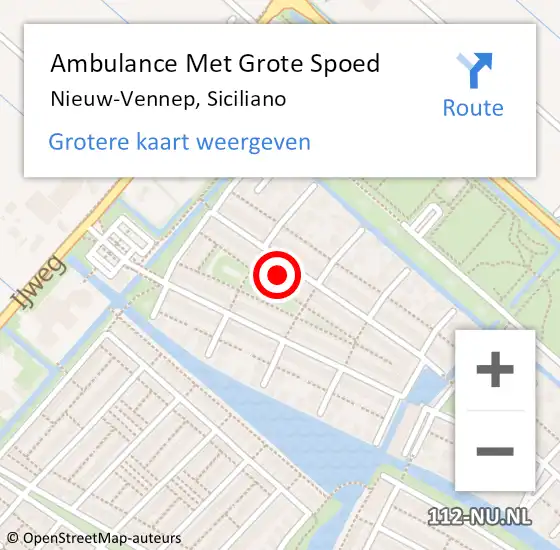 Locatie op kaart van de 112 melding: Ambulance Met Grote Spoed Naar Nieuw-Vennep, Siciliano op 17 juni 2024 11:30