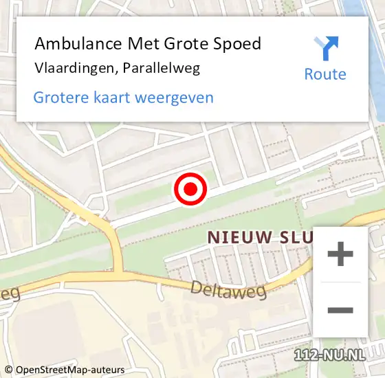 Locatie op kaart van de 112 melding: Ambulance Met Grote Spoed Naar Vlaardingen, Parallelweg op 17 juni 2024 11:37