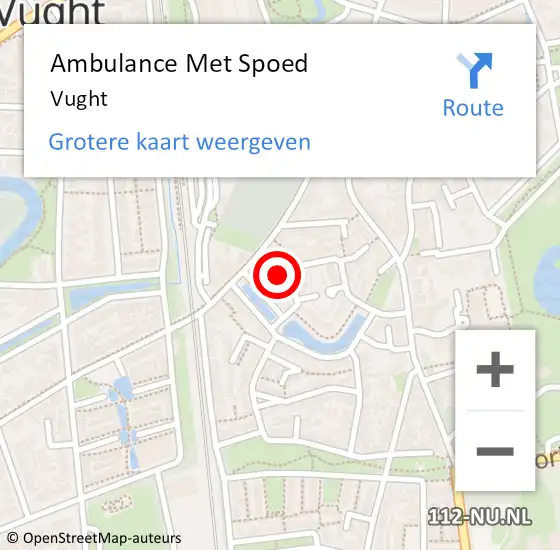 Locatie op kaart van de 112 melding: Ambulance Met Spoed Naar Vught op 17 juni 2024 12:31