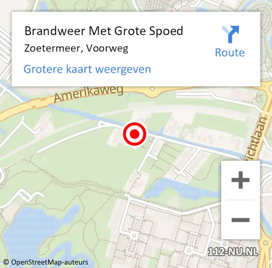 Locatie op kaart van de 112 melding: Brandweer Met Grote Spoed Naar Zoetermeer, Voorweg op 17 juni 2024 13:12