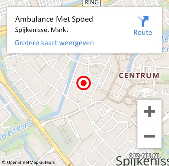 Locatie op kaart van de 112 melding: Ambulance Met Spoed Naar Spijkenisse, Markt op 17 juni 2024 13:38