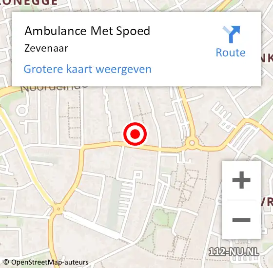 Locatie op kaart van de 112 melding: Ambulance Met Spoed Naar Zevenaar op 17 juni 2024 13:51