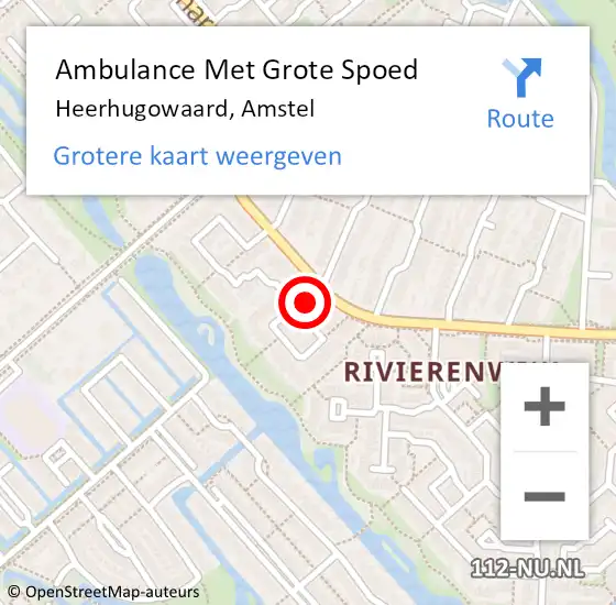 Locatie op kaart van de 112 melding: Ambulance Met Grote Spoed Naar Heerhugowaard, Amstel op 17 juni 2024 14:24