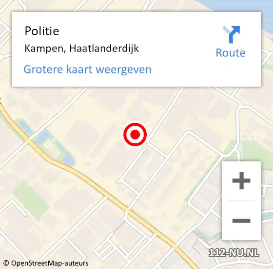 Locatie op kaart van de 112 melding: Politie Kampen, Haatlanderdijk op 17 juni 2024 14:45