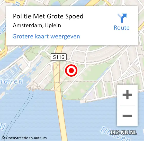 Locatie op kaart van de 112 melding: Politie Met Grote Spoed Naar Amsterdam, IJplein op 17 juni 2024 14:56