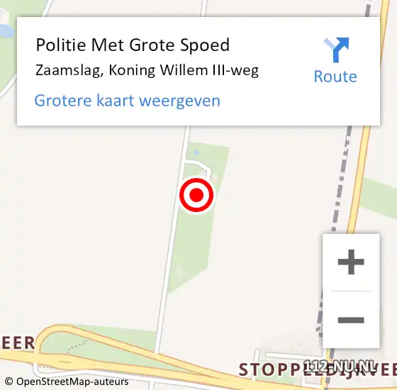 Locatie op kaart van de 112 melding: Politie Met Grote Spoed Naar Zaamslag, Koning Willem III-weg op 17 juni 2024 15:04