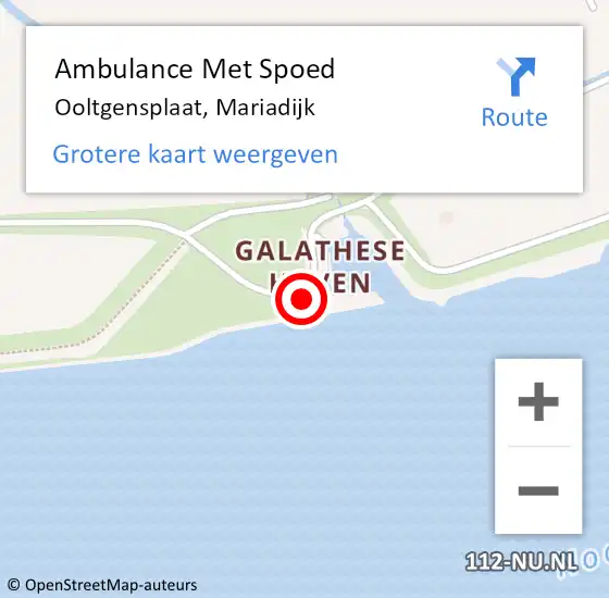 Locatie op kaart van de 112 melding: Ambulance Met Spoed Naar Ooltgensplaat, Mariadijk op 17 juni 2024 15:07