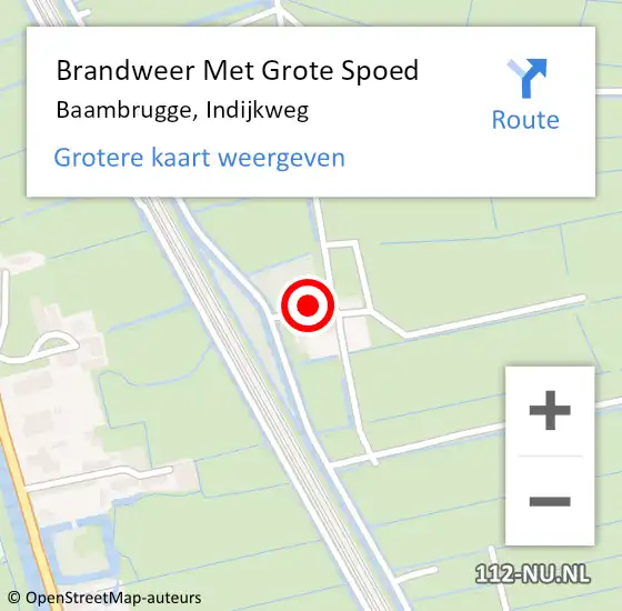 Locatie op kaart van de 112 melding: Brandweer Met Grote Spoed Naar Baambrugge, Indijkweg op 17 juni 2024 15:29