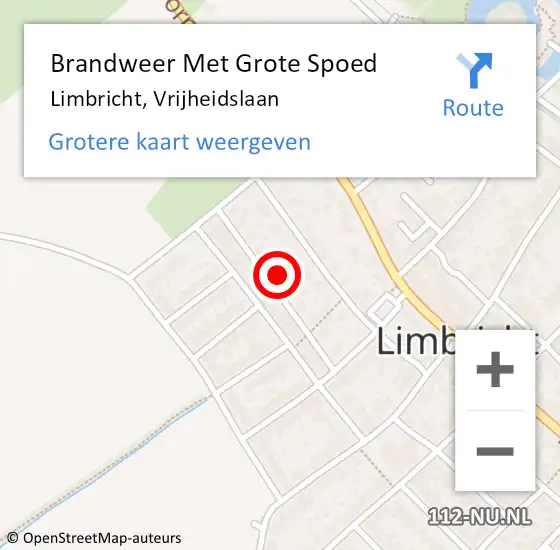 Locatie op kaart van de 112 melding: Brandweer Met Grote Spoed Naar Limbricht, Vrijheidslaan op 17 juni 2024 15:57