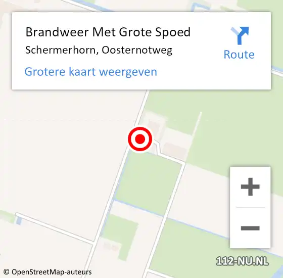 Locatie op kaart van de 112 melding: Brandweer Met Grote Spoed Naar Schermerhorn, Oosternotweg op 17 juni 2024 16:01