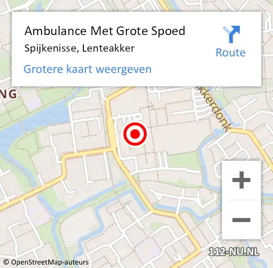 Locatie op kaart van de 112 melding: Ambulance Met Grote Spoed Naar Spijkenisse, Lenteakker op 17 juni 2024 16:22