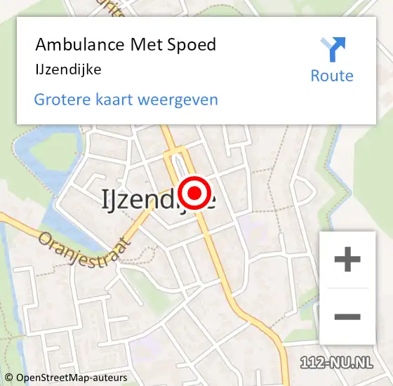 Locatie op kaart van de 112 melding: Ambulance Met Spoed Naar IJzendijke op 17 juni 2024 16:55