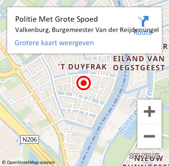 Locatie op kaart van de 112 melding: Politie Met Grote Spoed Naar Valkenburg, Burgemeester Van der Reijdensingel op 17 juni 2024 17:02