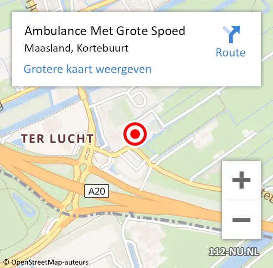 Locatie op kaart van de 112 melding: Ambulance Met Grote Spoed Naar Maasland, Kortebuurt op 17 juni 2024 17:16