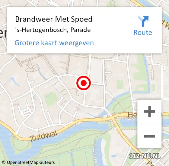 Locatie op kaart van de 112 melding: Brandweer Met Spoed Naar 's-Hertogenbosch, Parade op 17 juni 2024 17:28