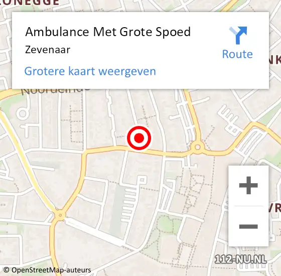 Locatie op kaart van de 112 melding: Ambulance Met Grote Spoed Naar Zevenaar op 17 juni 2024 17:34