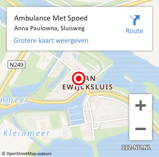 Locatie op kaart van de 112 melding: Ambulance Met Spoed Naar Anna Paulowna, Sluisweg op 17 juni 2024 17:42