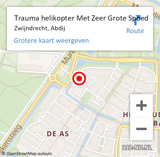 Locatie op kaart van de 112 melding: Trauma helikopter Met Zeer Grote Spoed Naar Zwijndrecht, Abdij op 17 juni 2024 18:21