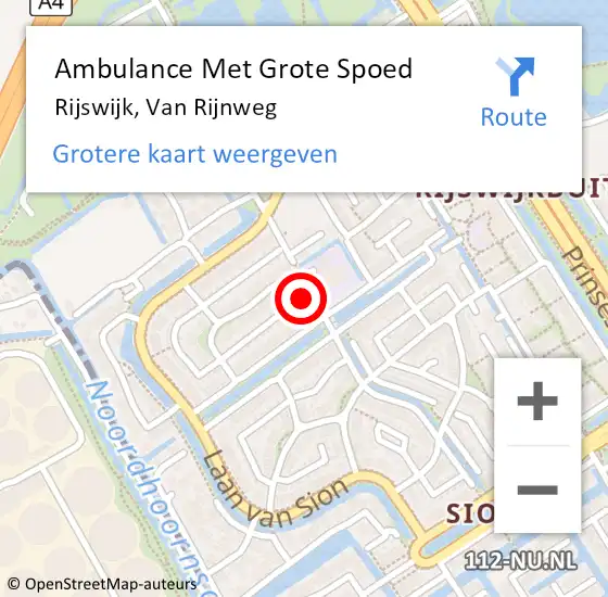 Locatie op kaart van de 112 melding: Ambulance Met Grote Spoed Naar Rijswijk, Van Rijnweg op 17 juni 2024 18:30