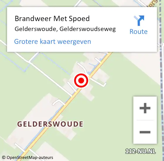 Locatie op kaart van de 112 melding: Brandweer Met Spoed Naar Gelderswoude, Gelderswoudseweg op 17 juni 2024 18:39