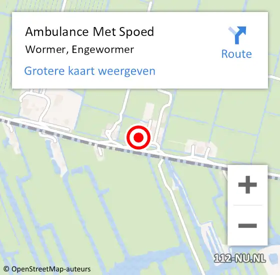 Locatie op kaart van de 112 melding: Ambulance Met Spoed Naar Wormer, Engewormer op 17 juni 2024 19:30