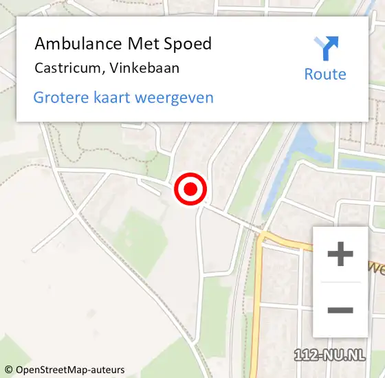 Locatie op kaart van de 112 melding: Ambulance Met Spoed Naar Castricum, Vinkebaan op 17 juni 2024 19:53