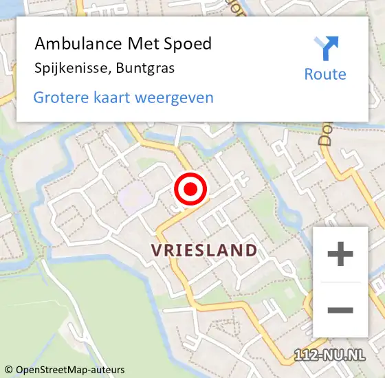 Locatie op kaart van de 112 melding: Ambulance Met Spoed Naar Spijkenisse, Buntgras op 17 juni 2024 20:13