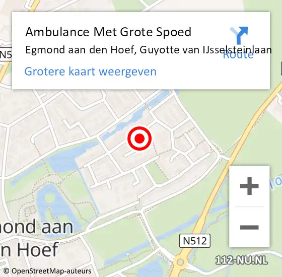 Locatie op kaart van de 112 melding: Ambulance Met Grote Spoed Naar Egmond aan den Hoef, Guyotte van IJsselsteinlaan op 17 juni 2024 20:15