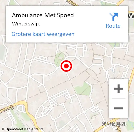 Locatie op kaart van de 112 melding: Ambulance Met Spoed Naar Winterswijk op 17 juni 2024 21:31