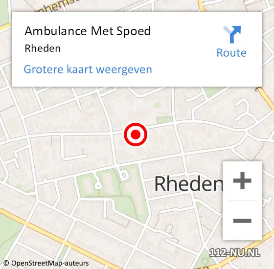 Locatie op kaart van de 112 melding: Ambulance Met Spoed Naar Rheden op 17 juni 2024 21:41