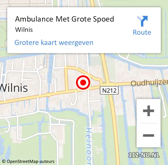 Locatie op kaart van de 112 melding: Ambulance Met Grote Spoed Naar Wilnis op 17 juni 2024 21:43