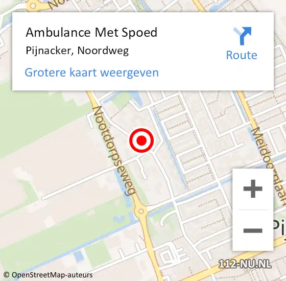 Locatie op kaart van de 112 melding: Ambulance Met Spoed Naar Pijnacker, Noordweg op 17 juni 2024 22:00