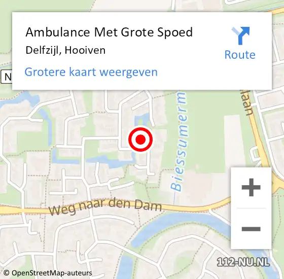 Locatie op kaart van de 112 melding: Ambulance Met Grote Spoed Naar Delfzijl, Hooiven op 17 juni 2024 22:03