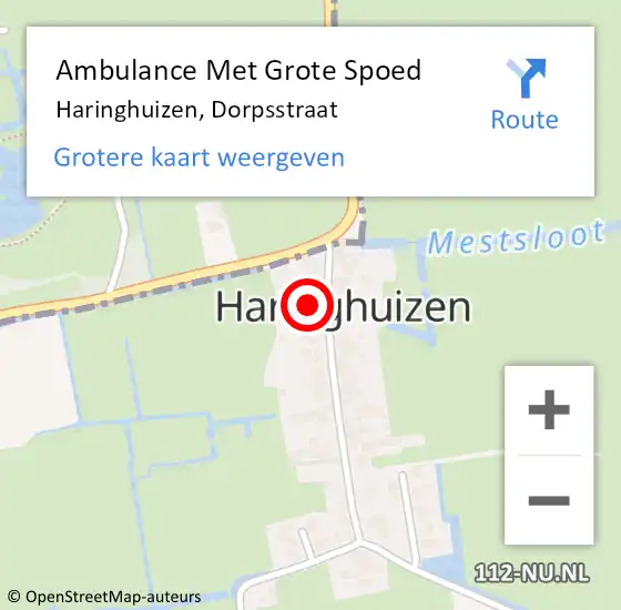 Locatie op kaart van de 112 melding: Ambulance Met Grote Spoed Naar Haringhuizen, Dorpsstraat op 17 juni 2024 22:06