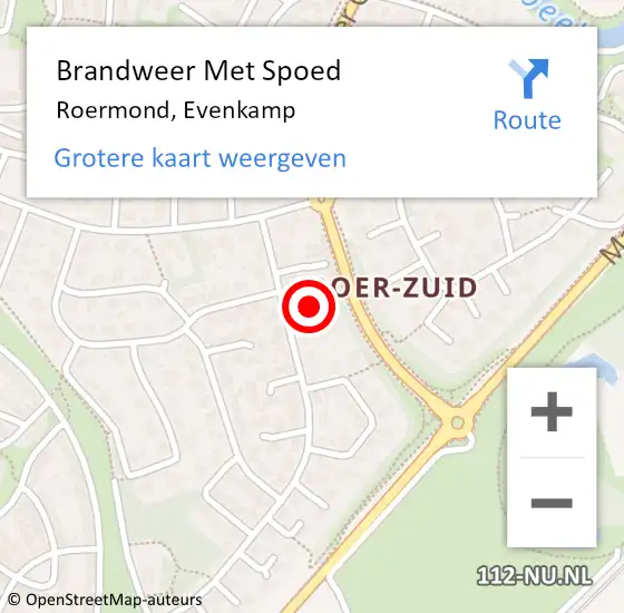 Locatie op kaart van de 112 melding: Brandweer Met Spoed Naar Roermond, Evenkamp op 17 juni 2024 22:20