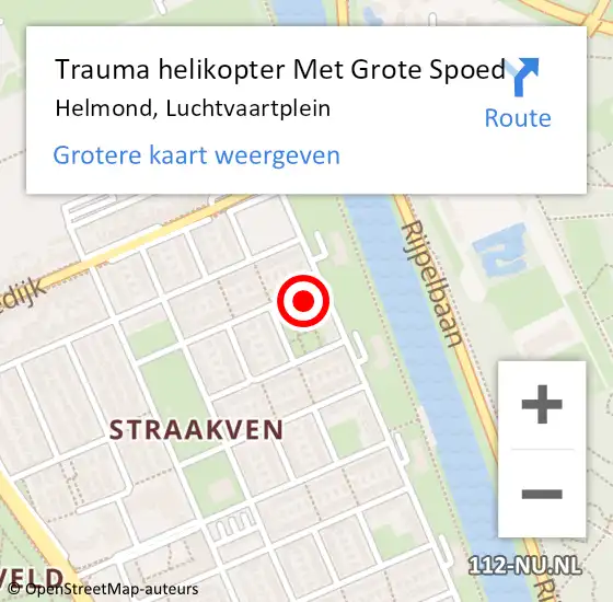 Locatie op kaart van de 112 melding: Trauma helikopter Met Grote Spoed Naar Helmond, Luchtvaartplein op 17 juni 2024 22:23