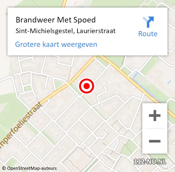 Locatie op kaart van de 112 melding: Brandweer Met Spoed Naar Sint-Michielsgestel, Laurierstraat op 17 juni 2024 23:41