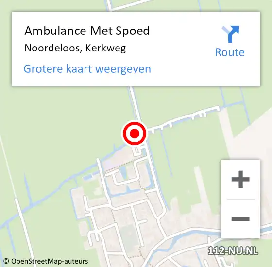 Locatie op kaart van de 112 melding: Ambulance Met Spoed Naar Noordeloos, Kerkweg op 17 juni 2024 23:52