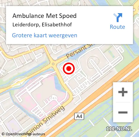 Locatie op kaart van de 112 melding: Ambulance Met Spoed Naar Leiderdorp, Elisabethhof op 18 juni 2024 00:03