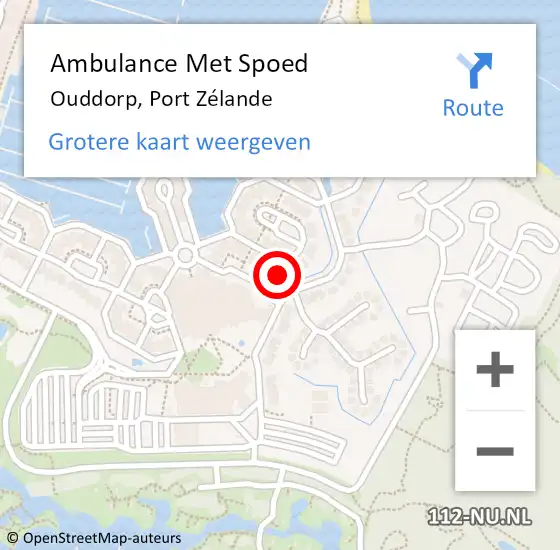 Locatie op kaart van de 112 melding: Ambulance Met Spoed Naar Ouddorp, Port Zélande op 18 juni 2024 00:54