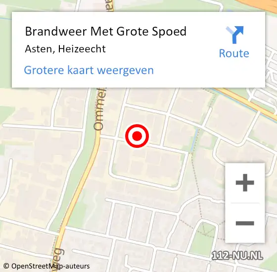 Locatie op kaart van de 112 melding: Brandweer Met Grote Spoed Naar Asten, Heizeecht op 18 juni 2024 02:04